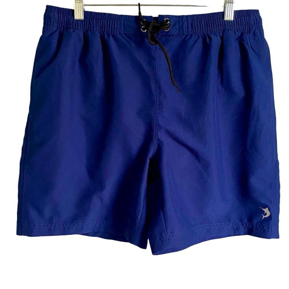 Reel Legends Performance Outfitters Solid Blue Swim Trunks Men's Medium NEW